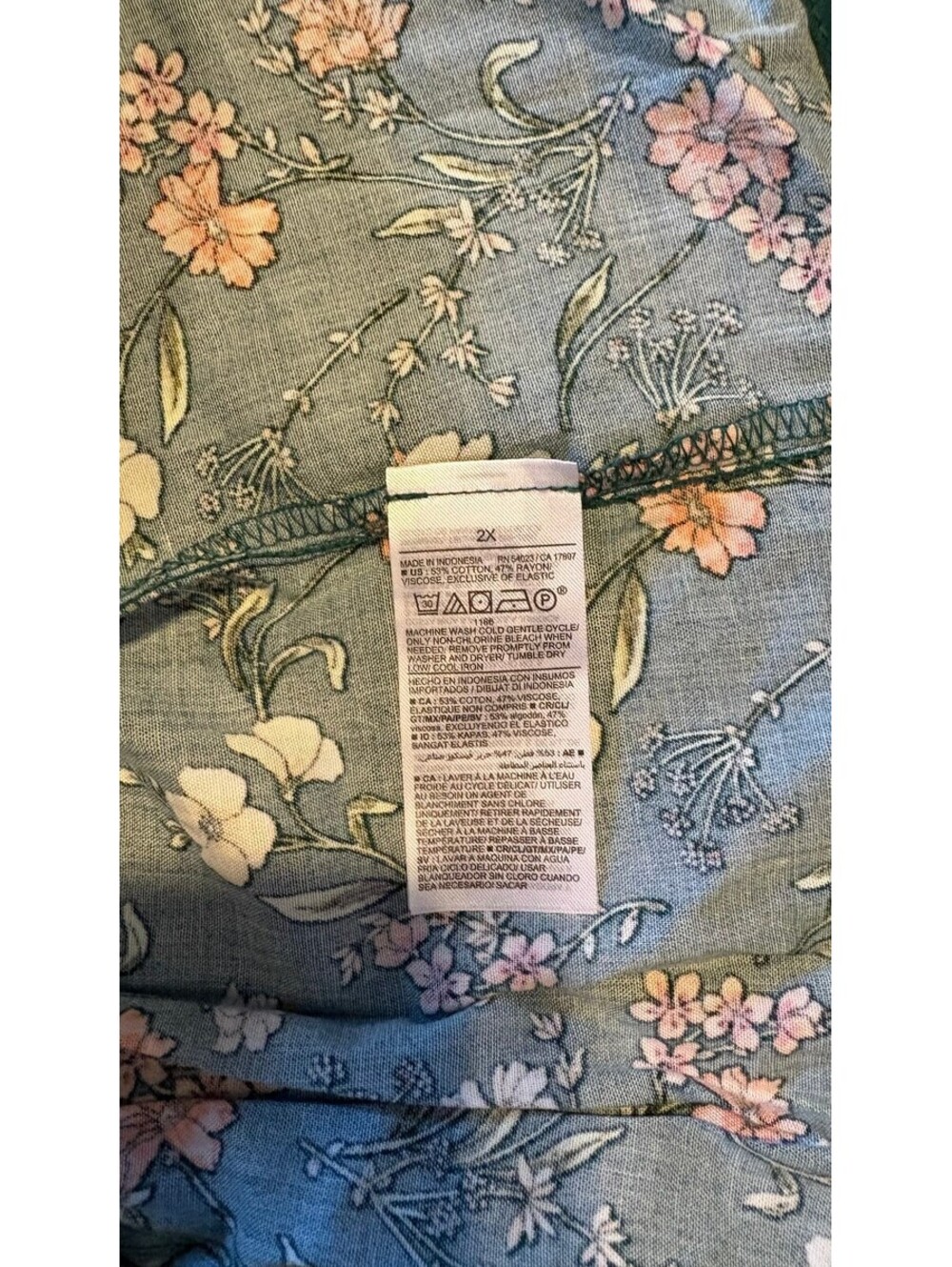 Old Navy Women's 2X Green Floral Maxi Dress with Smocked Waist - Picture 9 of 11